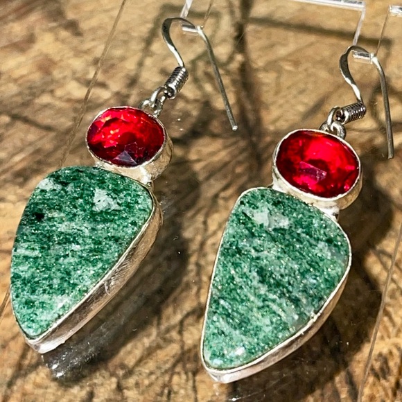 Green Aventurine Earrings 2” - Picture 4 of 7